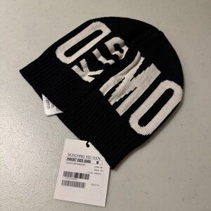 Moschino Kid’s knit hat black and white